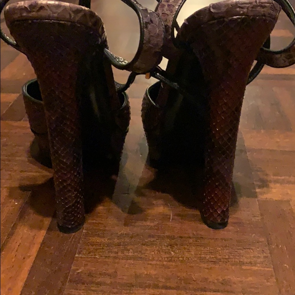 Gucci Python Platform Heels - image 3